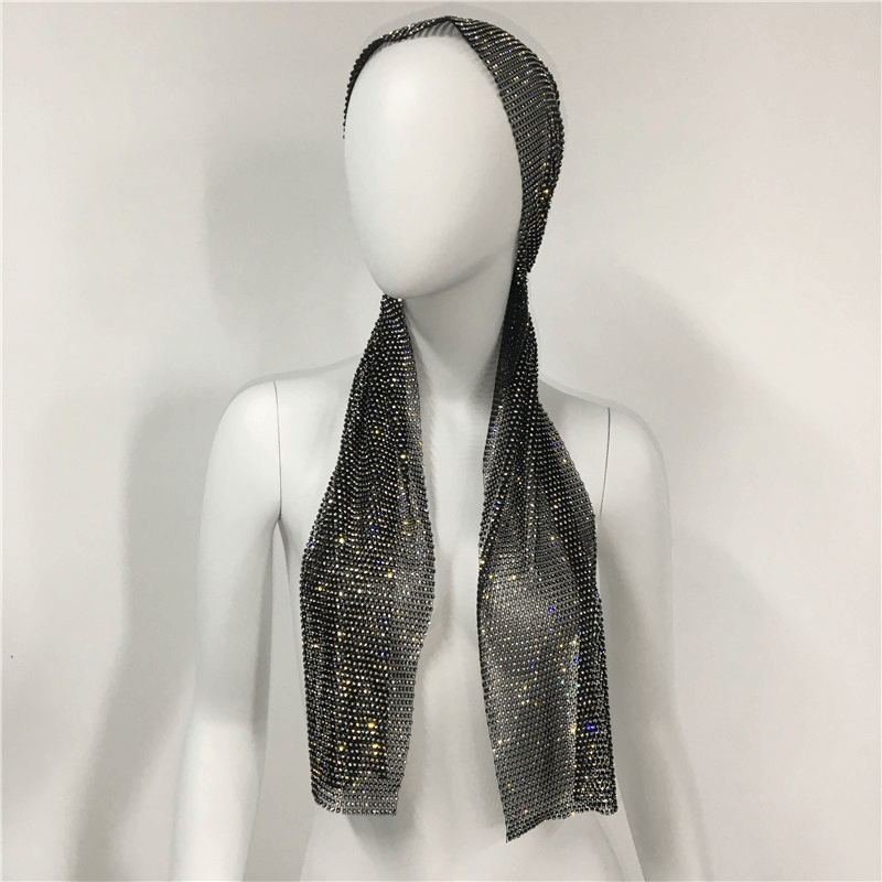 Women's Stretch Rhinestone Hairband Bandana Hat