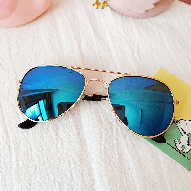Children's Colorful Reflective Aviator Sunglasses