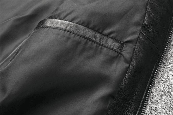 Men'S Motorcycle Stand-Collar Slim Short Youth Leather Jacket - MRSLM