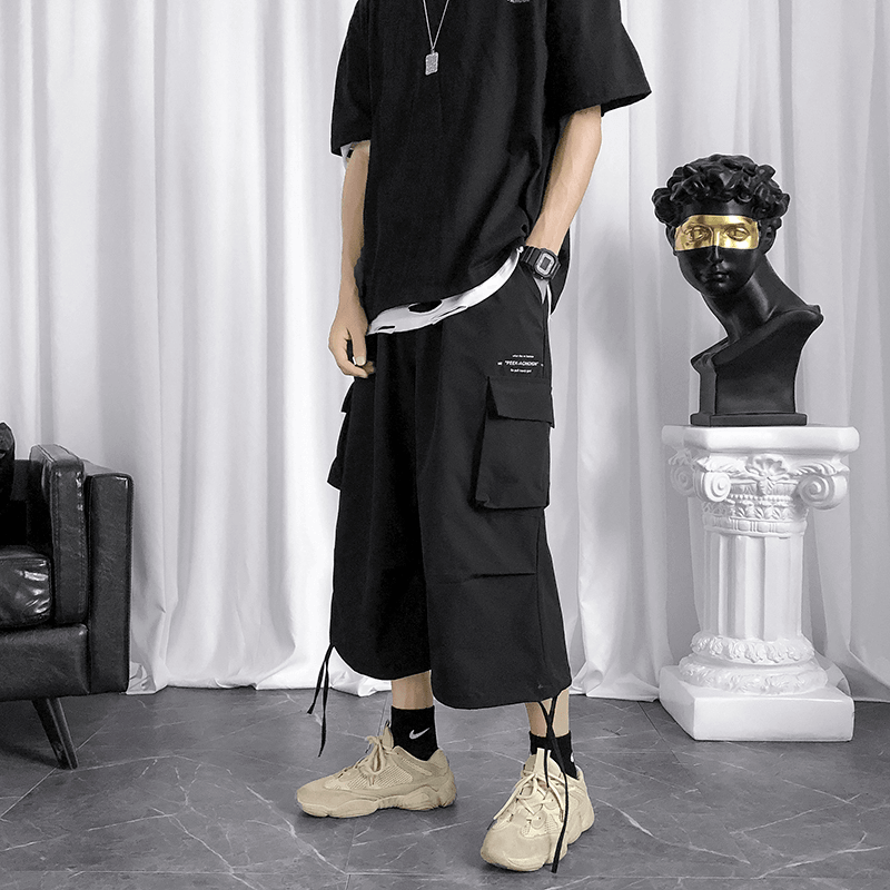 Cropped Pants Men's Summer Thin Overalls Korean Style