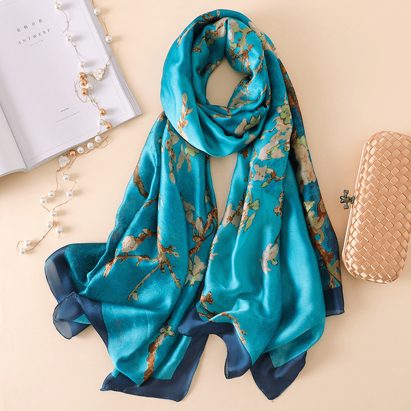 Fashionable Women's Simple Printed Thin Polyester Scarf