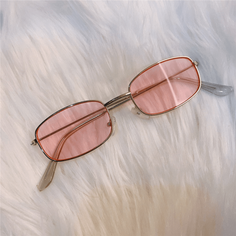 Sunglasses Niche Box Jump Di Sunglasses Color Retro Hong Kong Style Gold
