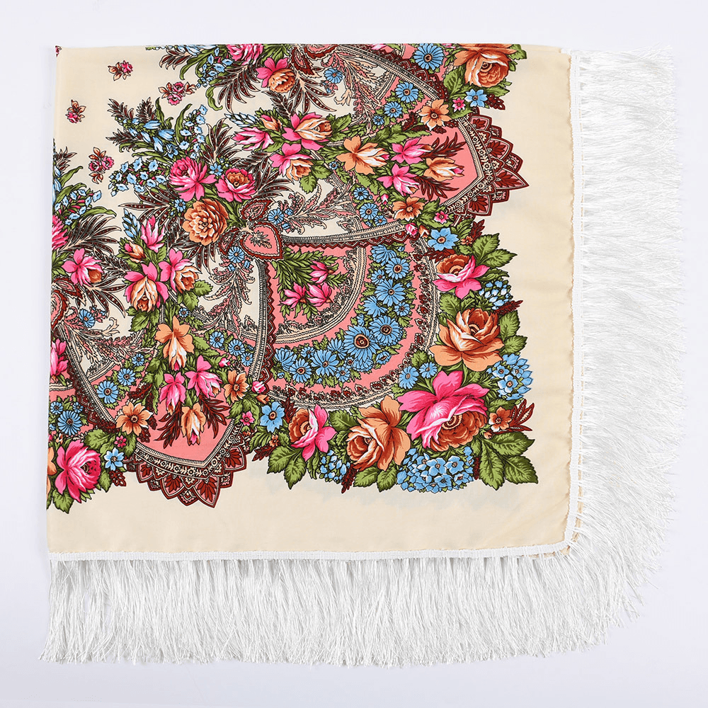 Shade and Sunscreen Printed Fringed Shawl
