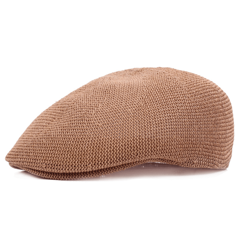 NET Hat Summer Beret Men's Mesh Cap British Casual Sun Hat Women's Straw Hat