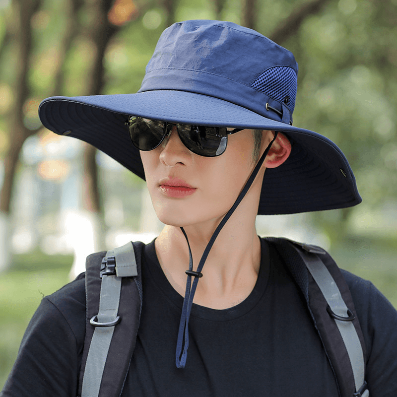 Men's Big Brim Sun Protection Fishing Fisherman Hat