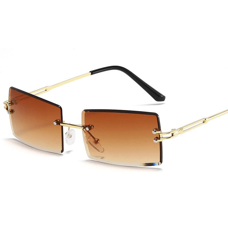 Sunglasses Rimless Diamond Cut-Edge Sunglasses Square