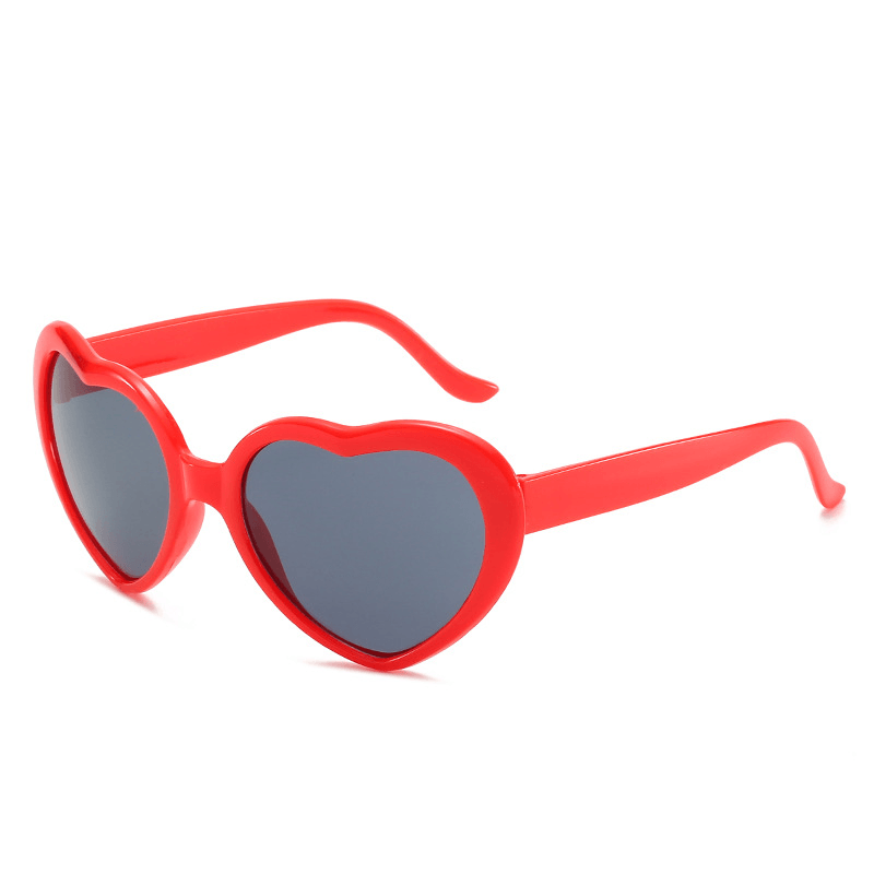 Peach Heart Sunglasses Love Girl Posing Photo Glasses Frame