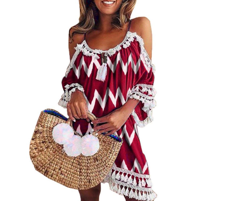 Bohemian Print Jumpsuit Skirt