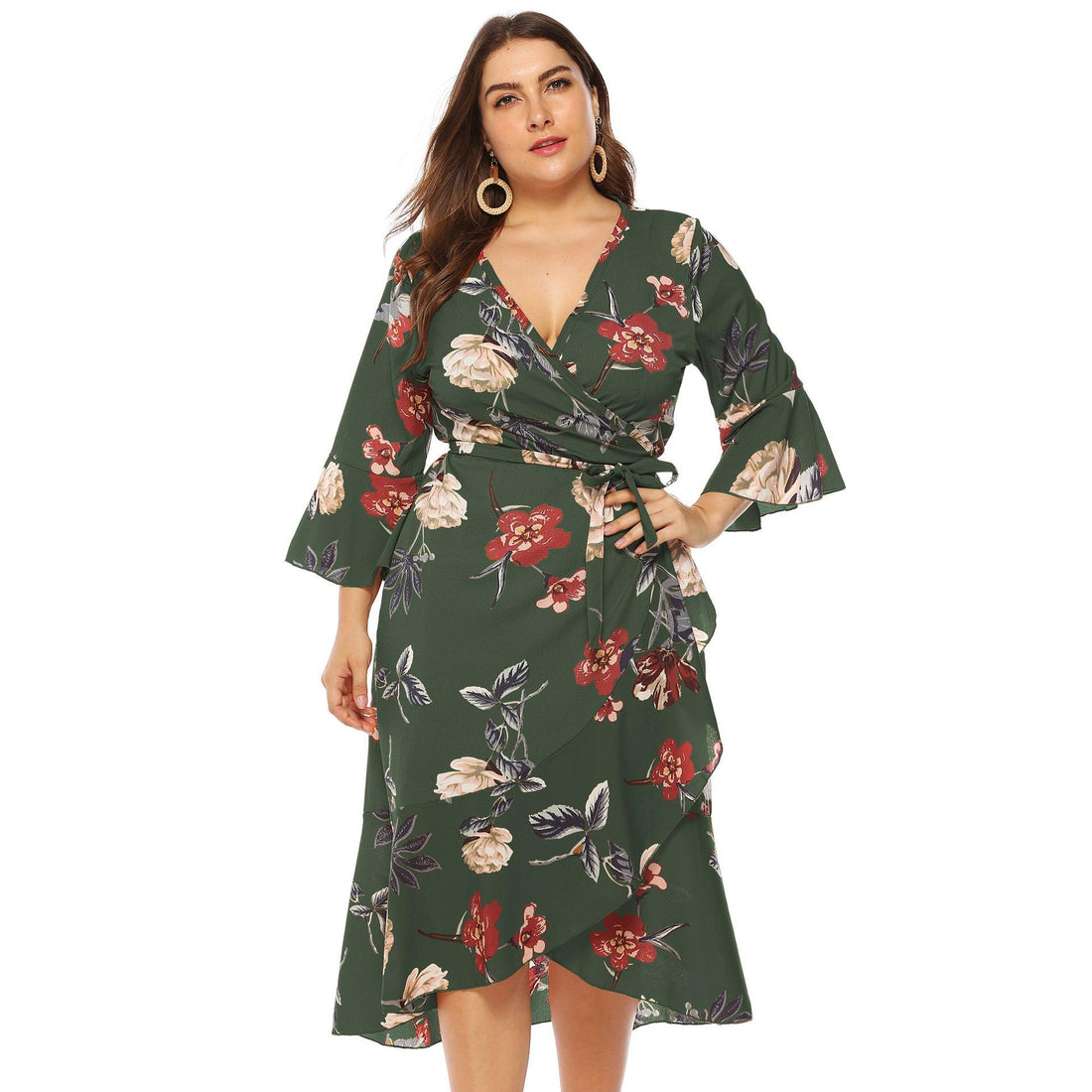 Irregular Cross Strap Deep V Dress