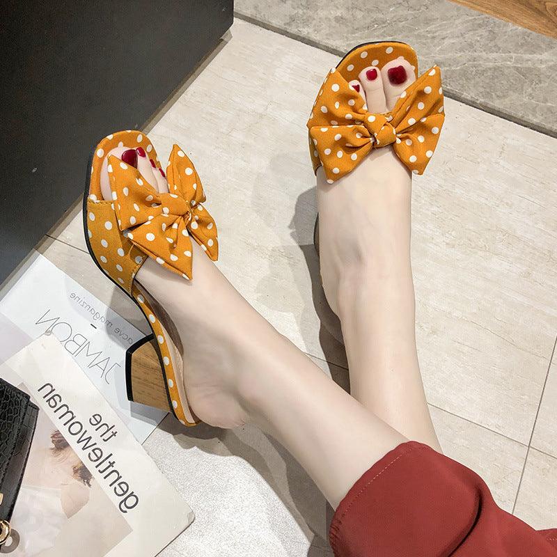 Bow-tie Polka Dot Slippers