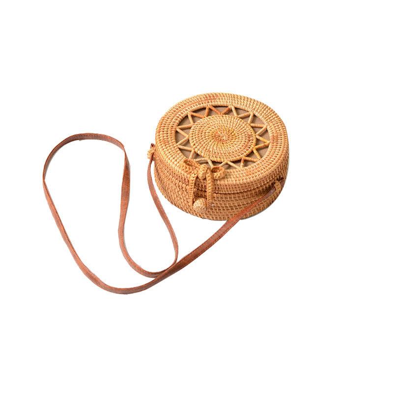Natural Small Round Straw Bag