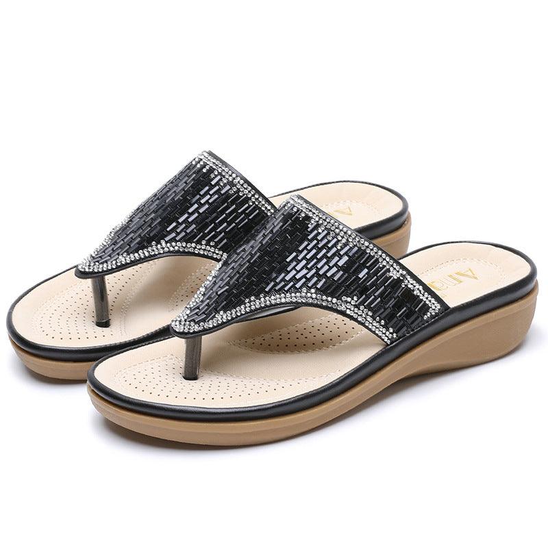 Flat Bohemian Rhinestone Sandals