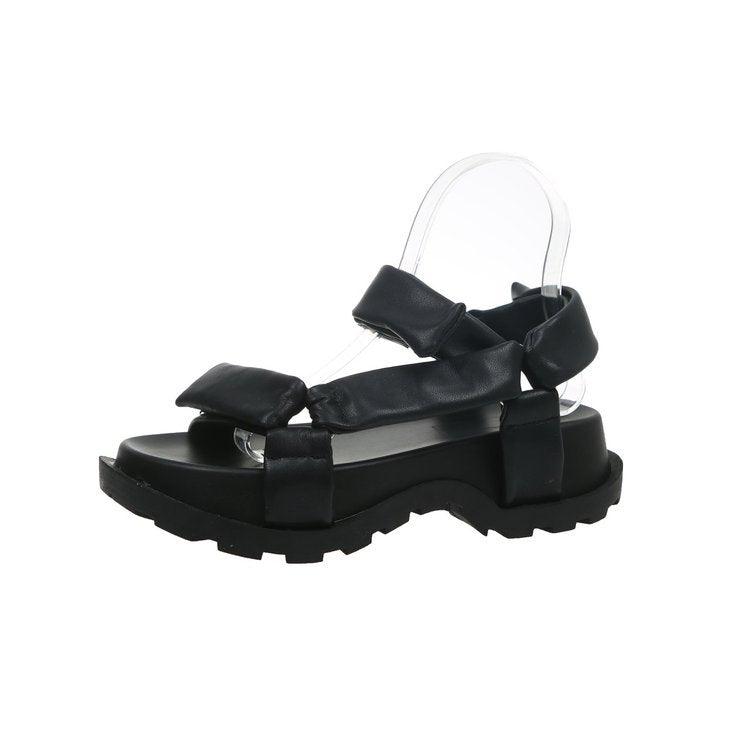 Velcro Sponge Cake Platform Roman Shoes Women South Korea East