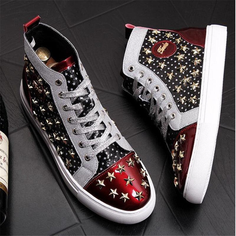 High-top Punk Studded Casual Shoes
