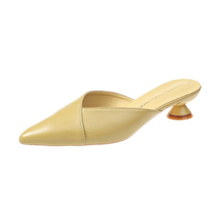 Ladies Pointed Wine Glass Heel Slippers