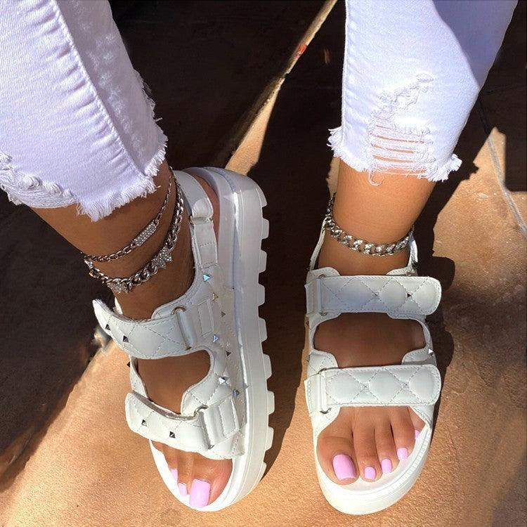 Rivet Velcro Ladies Sandals