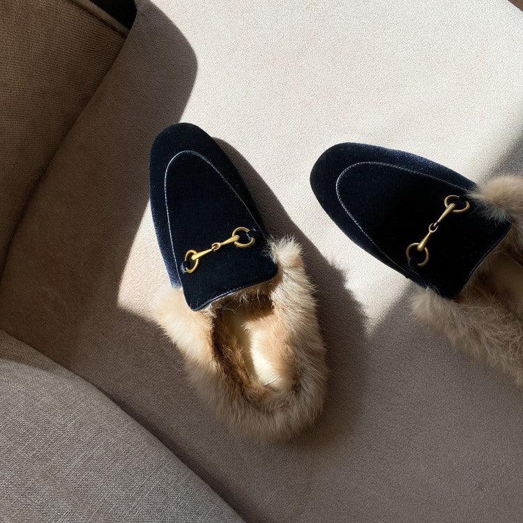 Faux Rabbit Fur Slippers