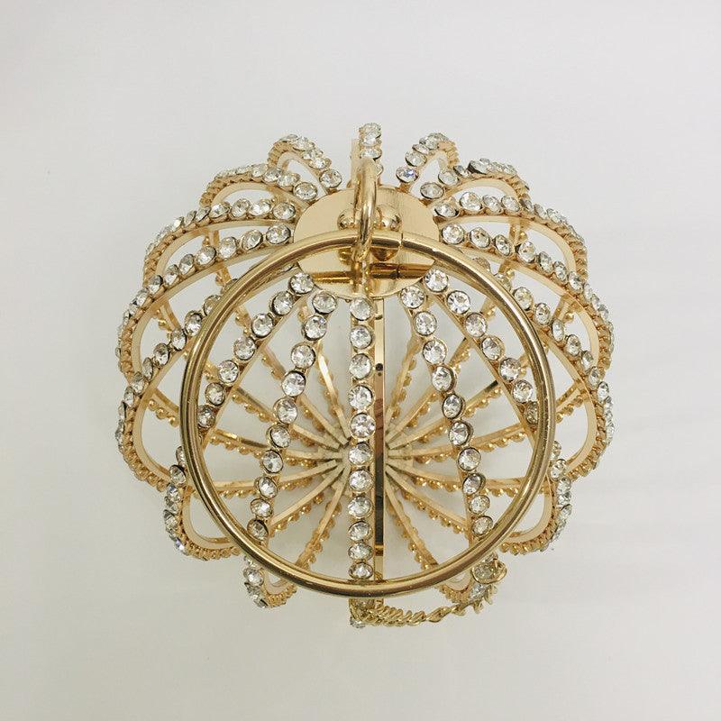 Hollow Rhinestone Ball Birdcage Evening Handbag