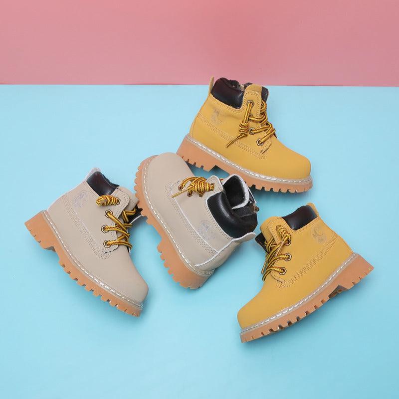 Soft-soled Ankle Boys Warm Martin Boots Toddler Microfiber Leather Shoes