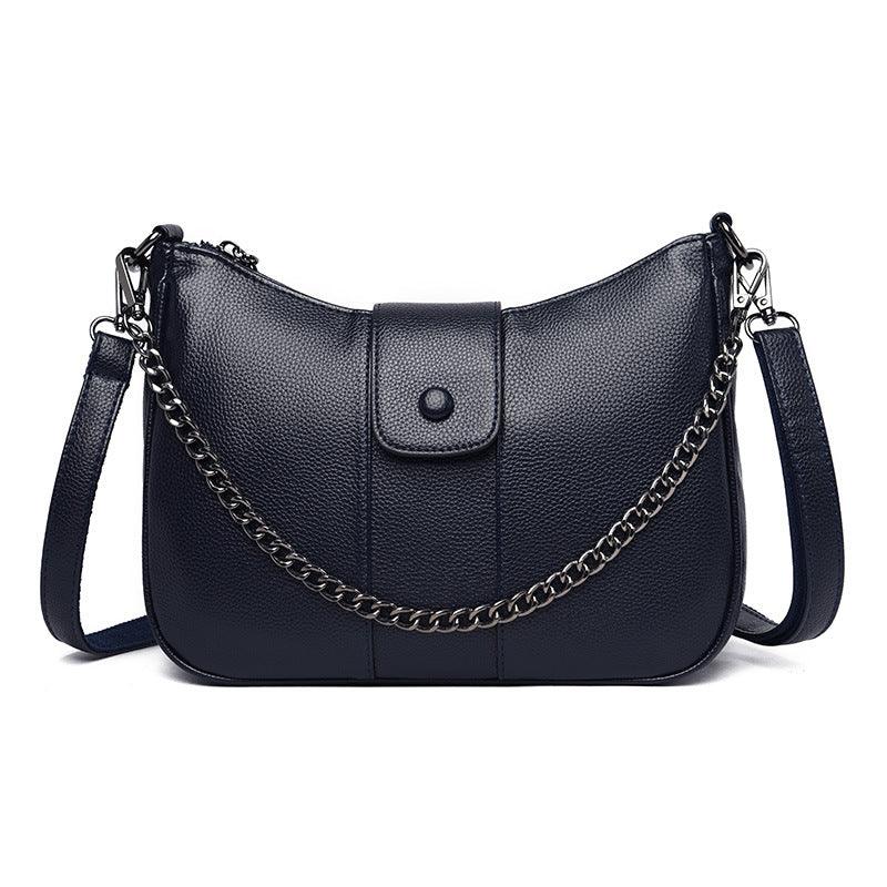 One-shoulder Diagonal Bag Lychee Pattern Soft Faux Leather