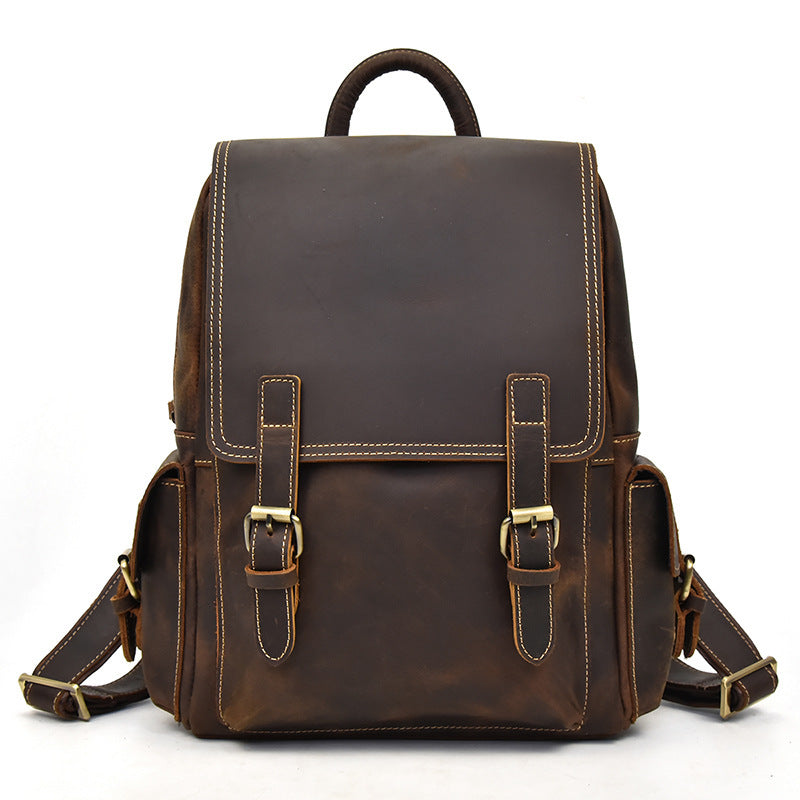 crazy horse leather backpack, view 8 - MRSLM