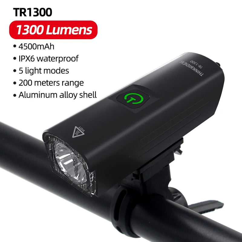 1300 lumen bike headlight, view 2 - MRSLM