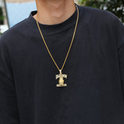 zircon monogram pendant hip hop necklace - MRSLM