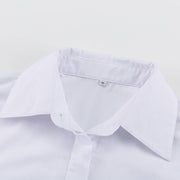 White puff sleeve shirt dress, view 8 - MRSLM