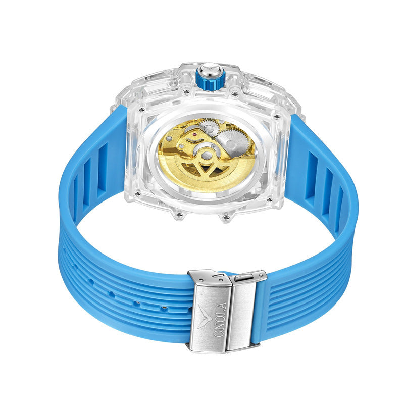 Men's transparent automatic mechanical watch, view 4 - MRSLM