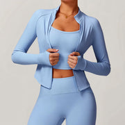 slim fit zipper workout jacket, view 8 - MRSLM