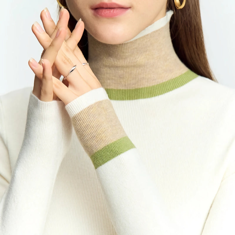 patchwork turtleneck sweater, view 7 - MRSLM