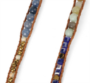 leather wrap blue aventurine bracelet, view 3 - MRSLM