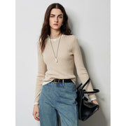 slim fit contrast knit sweater, view 6 - MRSLM