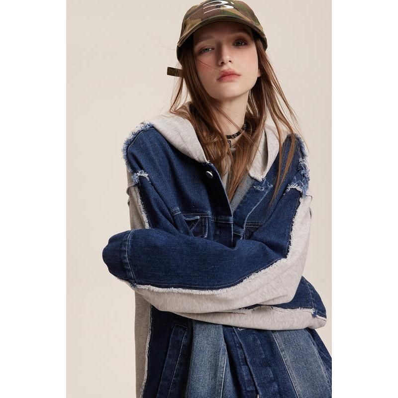 Women's hooded denim coat, view 3 - MRSLM