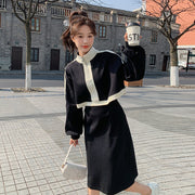 black long sleeve autumn dress, view 4 - MRSLM