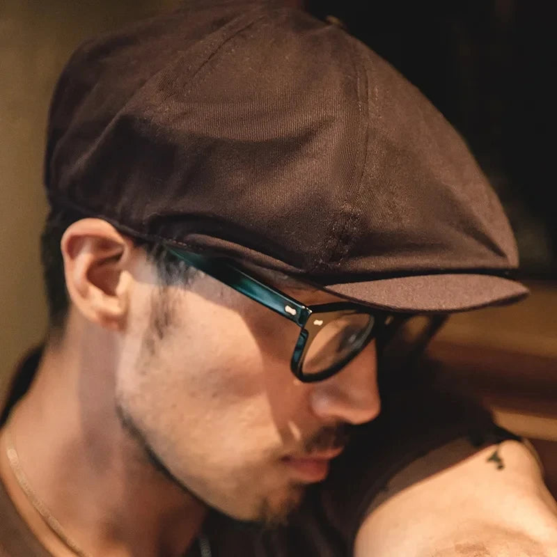 retro newsboy cap, view 6 - MRSLM