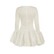 round-neck ruffle dress, view 5 - MRSLM