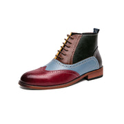 men's mixed colors leather boots, view 7 - MRSLM