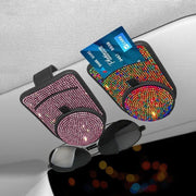 leather bling sunglass card holder for car visor, view 9 - MRSLM