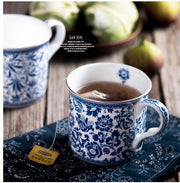 european blue and white ceramic mug, view 15 - MRSLM