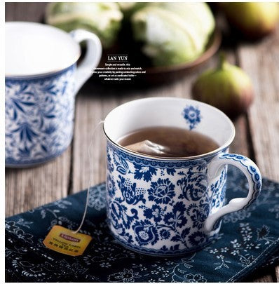 european blue and white ceramic mug, view 15 - MRSLM