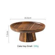 acacia wood cake plate, view 3 - MRSLM