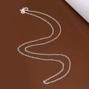 925 sterling silver rolo chain necklace, view 4 - MRSLM