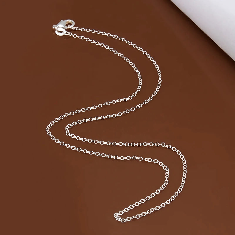 925 sterling silver rolo chain necklace, view 4 - MRSLM