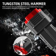 4-in-1 usb charging flashlight with safety hammer, view 11 - MRSLM