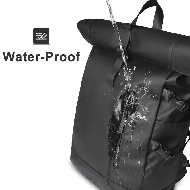 expandable roll-top laptop backpack, view 6 - MRSLM