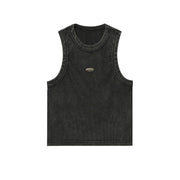 women's cropped washed cotton vest top, view 4 - MRSLM