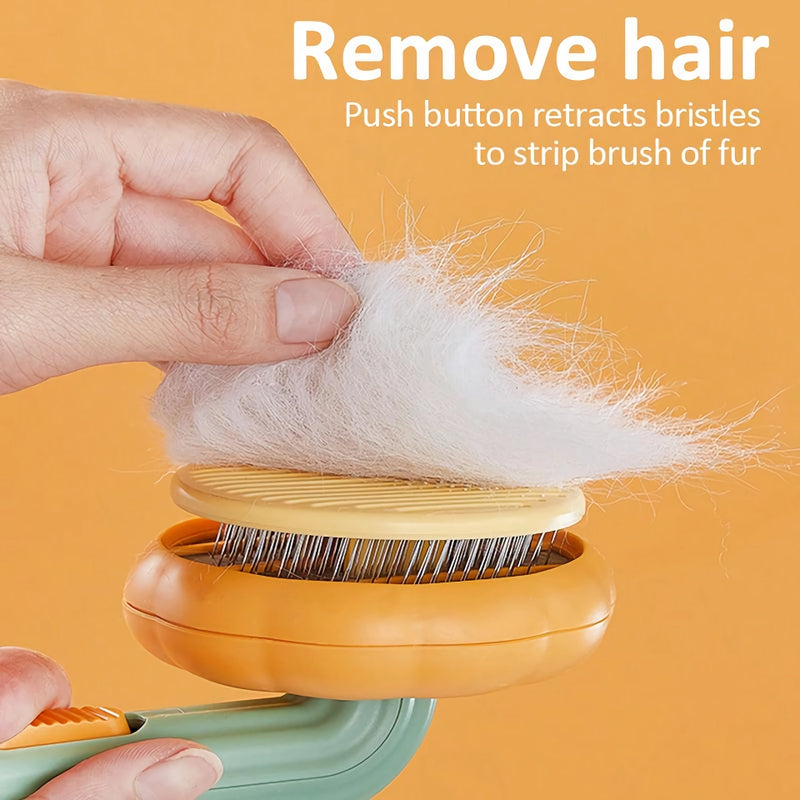 self-cleaning pet grooming comb, view 7 - MRSLM