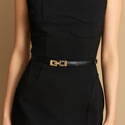 women's genuine leather slim belt, view 5 - MRSLM