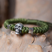 skull 999 silver handwoven bracelet, view 4 - MRSLM